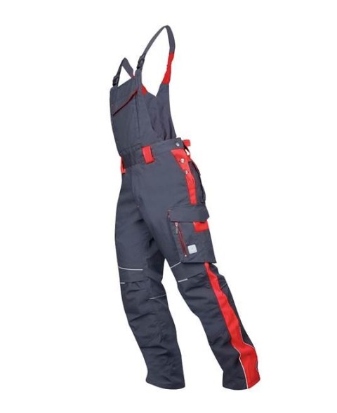 ogrodniczki robocze H6439 Neon Ardon przedłużone szaro-czerwone