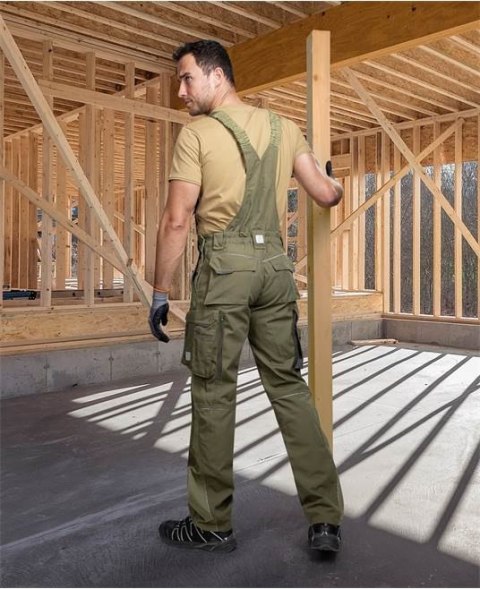 spodnie robocze ogrodniczki Urban+ H6453 Ardon przedłużone khaki