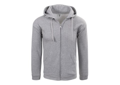 BLUZA Z KAPTUREM ZAPINANA 280G SZARA ROZM. M