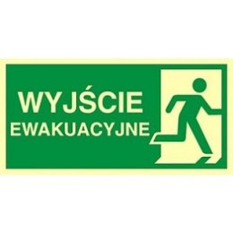 ZNAK EWAKUACYJNY - KIERUNEK DO WYJŚCIA EWAKUACYJNEGO - W PRAWO - AC 101 CE PS