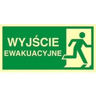 ZNAK EWAKUACYJNY - KIERUNEK DO WYJŚCIA EWAKUACYJNEGO - W PRAWO - AC 101 CE PS ZNAK EWAKUACYJNY - KIERUNEK DO WYJŚCIA EWAKUACYJNEGO - W PRAWO - AC 101 CE PS