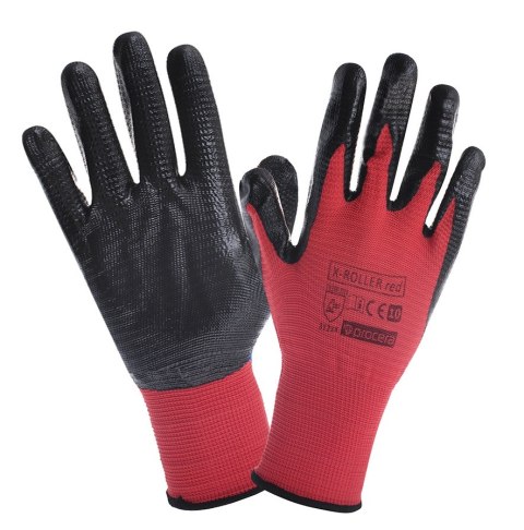 RĘKAWICE OCHRONNE POWLEKANE NITRYLEM X-ROLLER RED