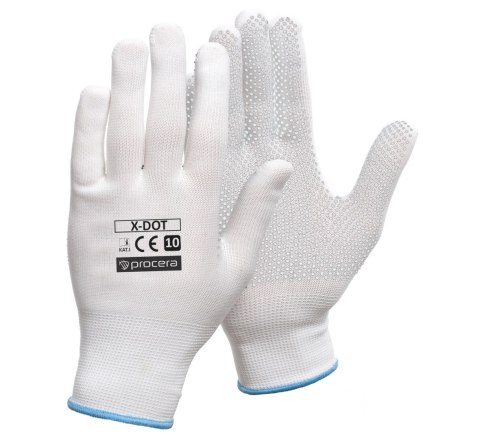 RĘKAWICE POLIESTROWE Z NAKROPIENIEM X-DOT ROZM. 7