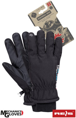 Rękawice robocze ocieplane wzmacniane skórą syntetyczną Rskimax-Win Reis