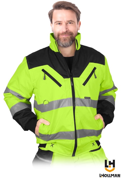 kurtka robocza zimowa ostrzegawcza Lh-xvert-xv Leber&Hollman żółto-czarna