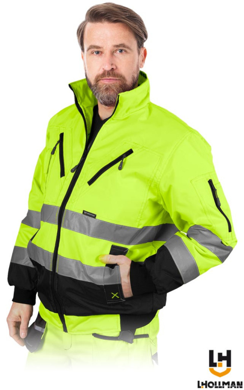 kurtka robocza ocieplana ostrzegawcza Lh-xvert-xr Leber&Hollman żółto-czarny