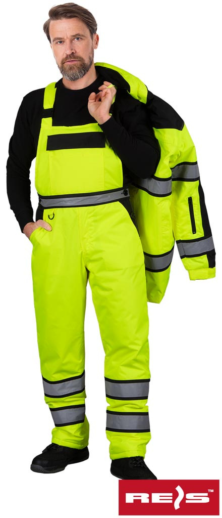 spodnie robocze ogrodniczki ocieplane odblaskowe Milling Reis żółto-czarne spodnie robocze ogrodniczki ocieplane odblaskowe Milling Reis żółto-czarne