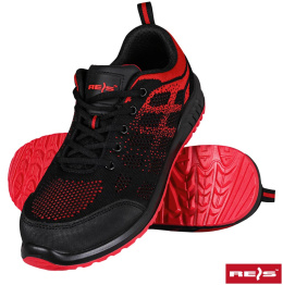 półbuty robocze SB Reis BJoker ze stalowym podnoskiem czarno-czerwony