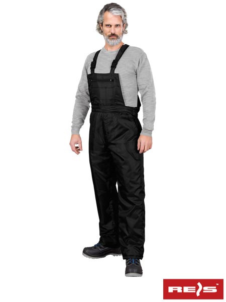 spodnie robocze ogrodniczki ocieplane S-Winter Reis czarne