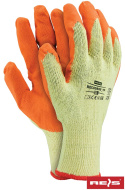tanie rękawice ochronne Reis Recodrag powlekane gumą żółto-pomarańczowe tanie rękawice ochronne Reis Recodrag powlekane gumą żółto-pomarańczowe