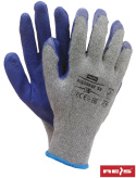 tanie rękawice budowlane robocze Reis Recodrag powlekane gumą szaro-niebieskie tanie rękawice budowlane robocze Reis Recodrag powlekane gumą szaro-niebieskie
