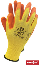 Reis RTELA lateks rękawice bhp powlekane lateksem żółto-pomarańczowe Reis RTELA lateks rękawice bhp powlekane lateksem żółto-pomarańczowe