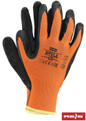 Reis RTELA lateks rękawice robocze powlekane lateksem budowlane pomarańczowo-czarne Reis RTELA lateks rękawice robocze powlekane lateksem budowlane pomarańczowo-czarne
