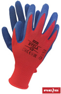 Reis RTELA rękawice budowalane powlekane lateksem czerwono-niebieskie Reis RTELA rękawice budowalane powlekane lateksem czerwono-niebieskie