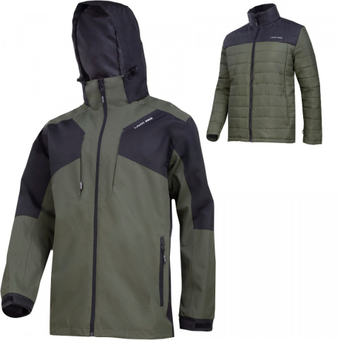 kurtka robocza ocieplana 3w1 z odpinaną podpinką L40939 Lahti Pro zielono-czarna