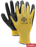 rękawice ochronne powlekane nitrylem Ribbon Reis żółto-czarne rękawice ochronne powlekane nitrylem Ribbon Reis żółto-czarne