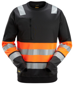 bluza robocza odblaskowa 8031 Snickers Workwear czarno-pomarańczowa