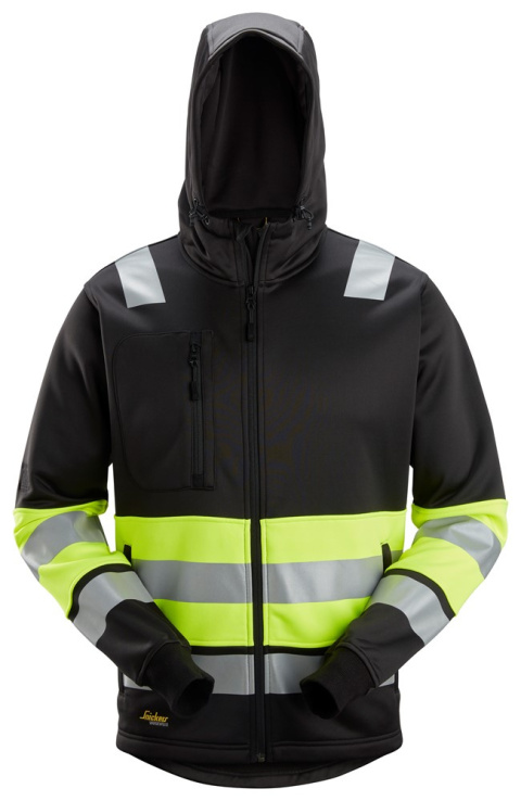 bluza robocza odblaskowa z kapturem na suwak 8038 Snickers Workwear czarno-żółta bluza robocza odblaskowa z kapturem na suwak 8038 Snickers Workwear czarno-żółta