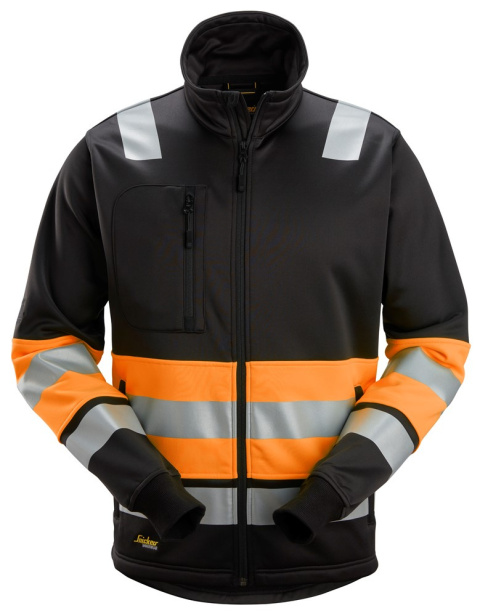 kurtka robocza odblaskowa na suwak 8034 Snickers Workwear czarno-pomarańczowa kurtka robocza odblaskowa na suwak 8034 Snickers Workwear czarno-pomarańczowa