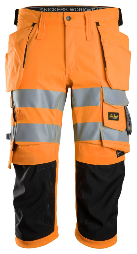 spodnie robocze do pasa odblaskowe piratki z workami kieszeniowymi Stretch 6138 Snickers Workwear pomarańczowe spodnie robocze do pasa odblaskowe piratki z workami kieszeniowymi Stretch 6138 Snickers Workwear pomarańczowe