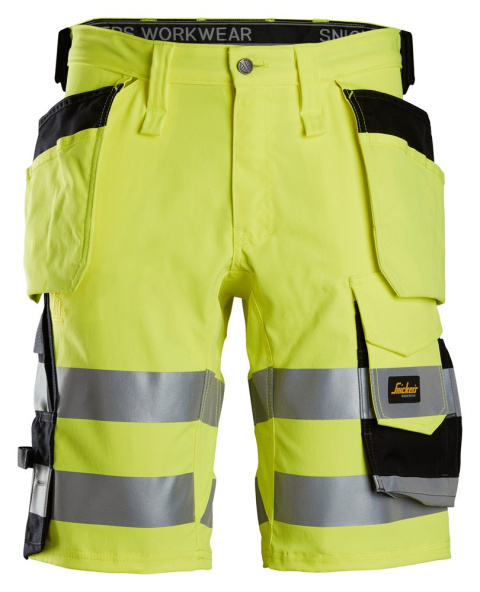 spodnie robocze krótkie odblaskowe Stretch z workami kieszeniowymi 6135 Snickers Workwear żółto-czarne spodnie robocze krótkie odblaskowe Stretch z workami kieszeniowymi 6135 Snickers Workwear żółto-czarne