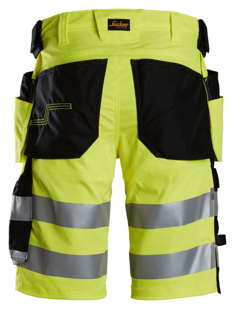 krótkie spodenki robocze odblaskowe z workami kieszeniowymi Stretch 6135 Snickers Workwear żółto-czarne krótkie spodenki robocze odblaskowe z workami kieszeniowymi Stretch 6135 Snickers Workwear żółto-czarne