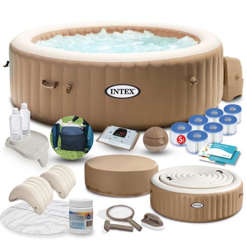 Intex 28476 dmuchane SPA  jacuzzi z hydromasażem 196 x 71 cm - zestaw jacuzzi 4 osobowe z akcesoriami premium - sklep online