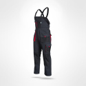 Sara Workwear King spodnie robocze ogrodniczki szaro-czerwone