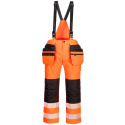 spodnie robocze ogrodniczki ostrzegawcze PW3 Hi-Vis Rain PW356 Portwest pomarańczowo-czarne