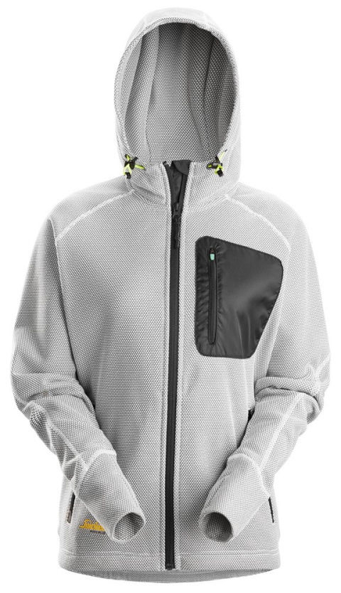 bluza robocza polarowa damska z kapturem FlexiWork 8047 Snickers Workwear biało-czarna bluza robocza polarowa damska z kapturem FlexiWork 8047 Snickers Workwear biało-czarna