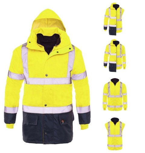 PROLUMO 5IN1 KURTKA OCIEPLANA ŻÓŁTA HV ROZM. M PROLUMO 5IN1 KURTKA OCIEPLANA ŻÓŁTA HV ROZM. M