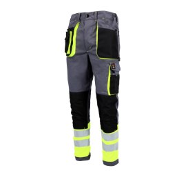 SPODNIE DO PASA PROMAN STRETCH 250 SZARY HV ROZM. 54