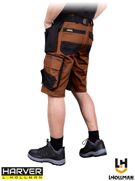 spodnie robocze z krótkimi nogawkami Harver L.Hollman brązowo-czarnr spodnie robocze z krótkimi nogawkami Harver L.Hollman brązowo-czarnr