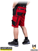 spodnie robocze z krótkimi nogawkami Harver L.Hollman czerwono-czarne
