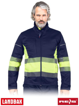 bluza robocza męska elastyczna Bax Reis granatowo-żółta