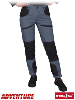 spodnie robocze do pasa damskie HOBBER-L Reis ciemnoszaro-czarne