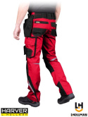 spodnie robocze do pasa Harver L.Hollman czerwono-czarne