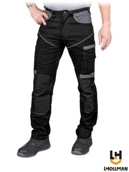 spodnie robocze do pasa Leader L.Hollman czarno-szare