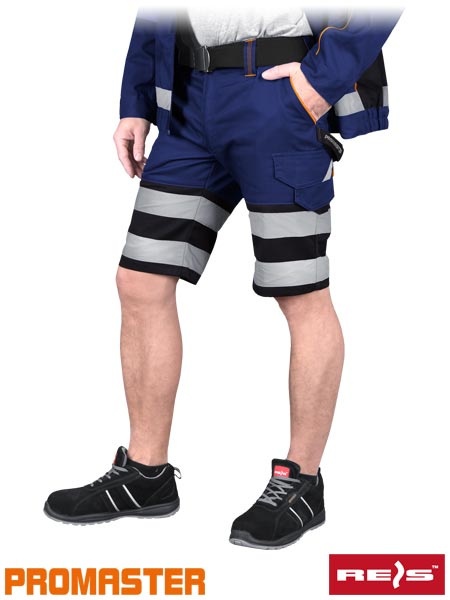 spodnie robocze do pasa krótkie Prom Reis niebiesko-czarne spodnie robocze do pasa krótkie Prom Reis niebiesko-czarne