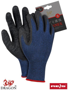rękawice robocze powlekane lateksem MELANEX Reis granatowo-czarne