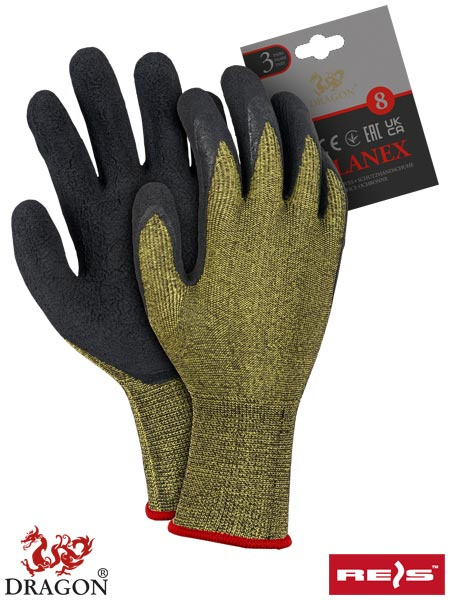 rękawice robocze powlekane lateksem MELANEX Reis żółto-czarne rękawice robocze powlekane lateksem MELANEX Reis żółto-czarne