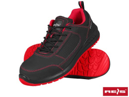 buty robocze S1P SRC Jupiter Reis - półbuty robocze ze stalowym podnoskiem czarno-czerwone