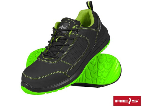 buty robocze S1P SRC Jupiter Reis - półbuty robocze ze stalowym podnoskiem czarno-zielone buty robocze S1P SRC Jupiter Reis - półbuty robocze ze stalowym podnoskiem czarno-zielone