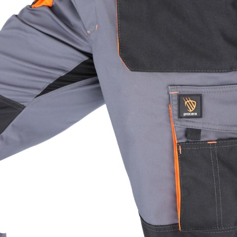 SPODNIE OGRODNICZKI PROMAN STRETCH 250 SZARY POMARAŃCZOWY ROZM. 50 SPODNIE OGRODNICZKI PROMAN STRETCH 250 SZARY POMARAŃCZOWY ROZM. 50