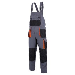 SPODNIE OGRODNICZKI PROMAN STRETCH 250 SZARY POMARAŃCZOWY ROZM. 58