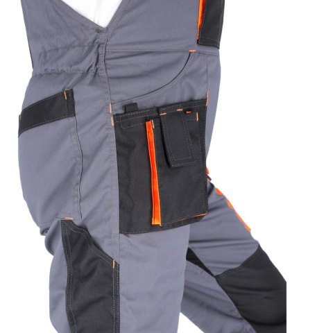 SPODNIE OGRODNICZKI PROMAN STRETCH 250 SZARY POMARAŃCZOWY ROZM. 60