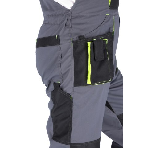SPODNIE OGRODNICZKI PROMAN STRETCH 250 SZARY ŻÓŁTY ROZM. 48