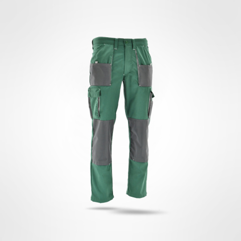 Sara Workwear Rocky spodnie robocze do pasa zielono-szare Sara Workwear Rocky spodnie robocze do pasa zielono-szare