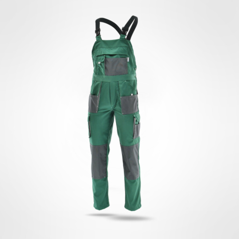 Sara Workwear Rocky spodnie robocze ogrodniczki zielono-szare Sara Workwear Rocky spodnie robocze ogrodniczki zielono-szare