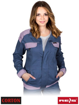 bluza robocza damska tkana Corton Reis granatowo-ciemnowrzosowa